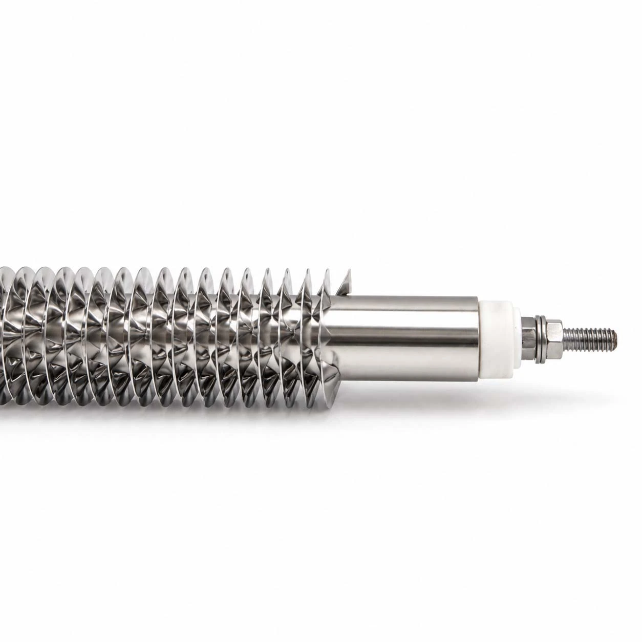 Stud terminals for finned tubular heaters