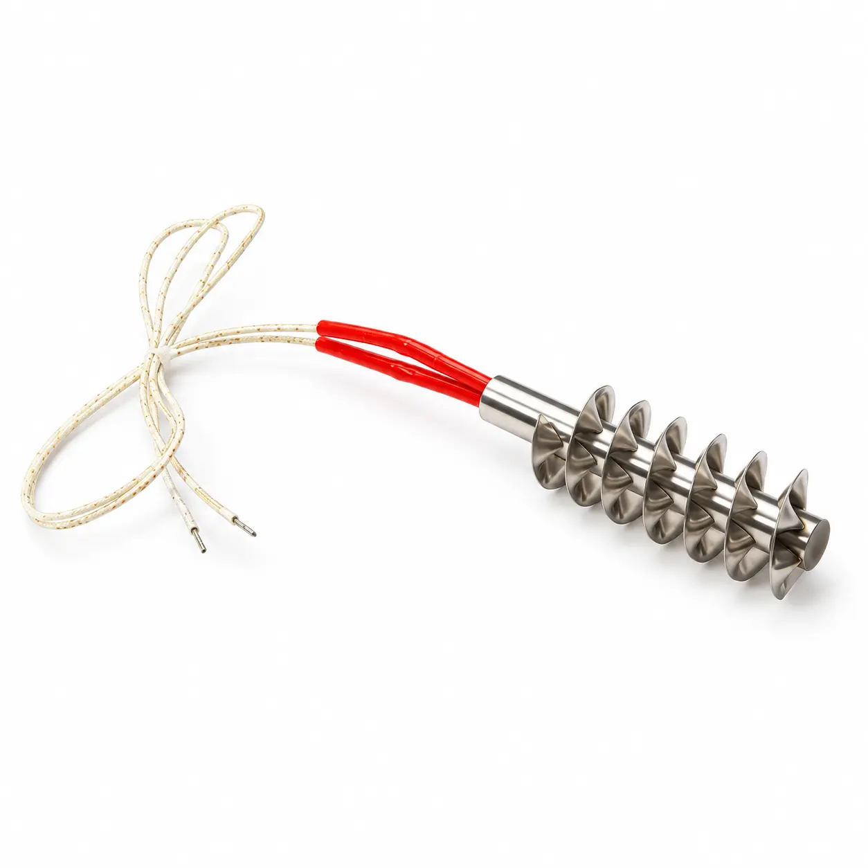 Stainless steel wire braid for finned tubular heaters
